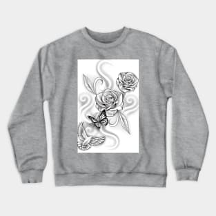 Black and white Rose Crewneck Sweatshirt